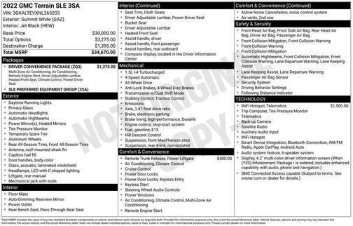 Summit White 2022 GMC Terrain SLE