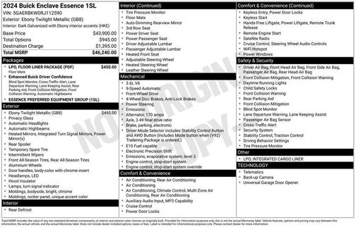 Ebony Twilight Metallic 2024 Buick Enclave Essence FWD