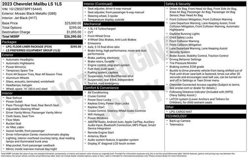 2023 Chevrolet Malibu 1LS