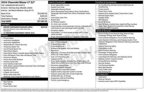 Sterling Metallic 2024 Chevrolet Blazer 2LT