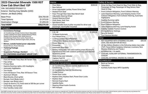 Sterling Gray Metallic 2023 Chevrolet Silverado 1500 RST
