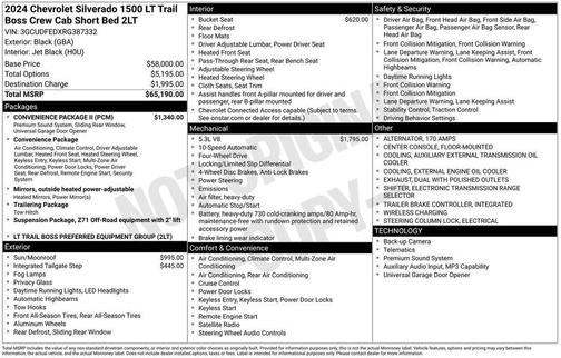 Black 2024 Chevrolet Silverado 1500 LT Trail Boss