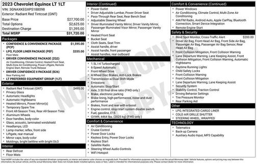 Radiant Red Tintcoat 2023 Chevrolet Equinox 1LT
