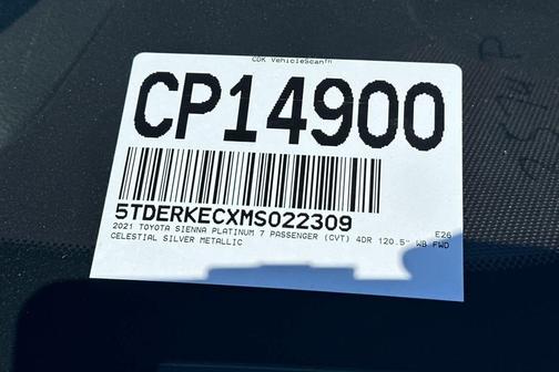 Celestial Silver Metallic 2021 Toyota Sienna Platinum