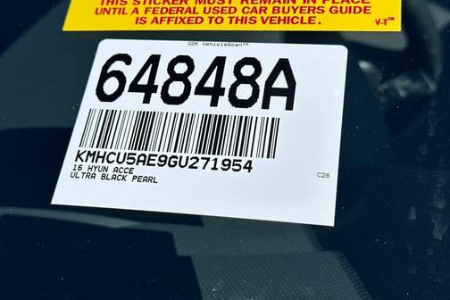 Ultra Black Pearl 2016 Hyundai Accent Sport