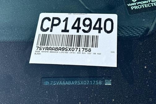 Midnight Black Metallic 2025 Toyota Sequoia Limited