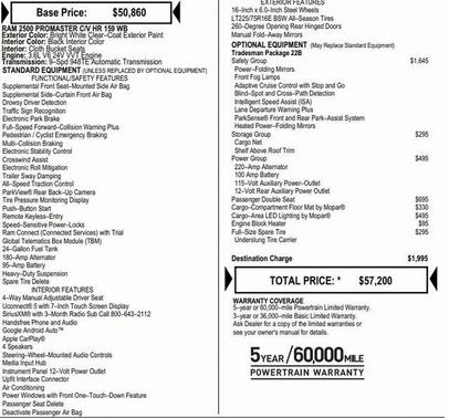 2025 RAM ProMaster 2500 High Roof