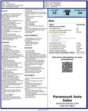 2016 Mercedes-Benz C-Class C 300 Sedan 4D