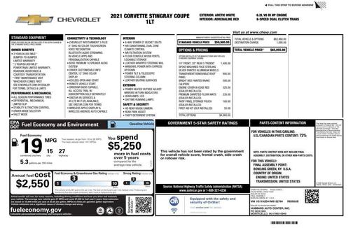 2021 Chevrolet Corvette Stingray w/1LT