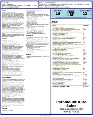 2017 Chevrolet Silverado 1500 LTZ