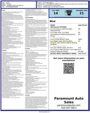 2018 Cadillac Escalade Platinum