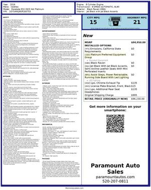 2016 Cadillac Escalade ESV Platinum