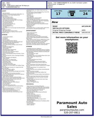 2015 Volvo XC60 T6 Platinum