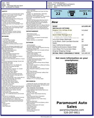 2015 Jeep Cherokee Sport