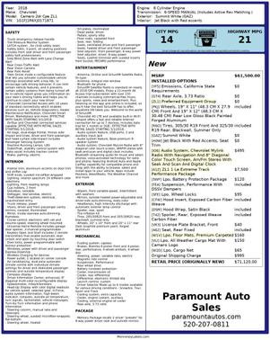 2018 Chevrolet Camaro ZL1