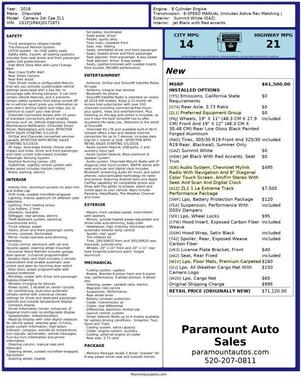 2018 Chevrolet Camaro ZL1