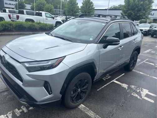 Silver Sky Metallic/Midnight Black Metallic 2024 Toyota RAV4 Hybrid SE