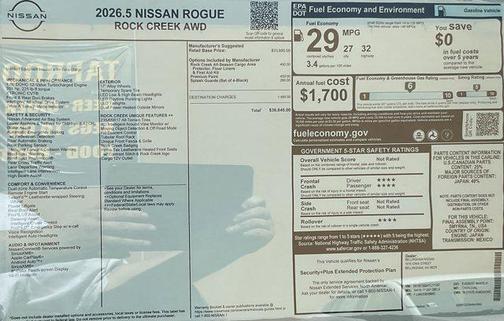 2026 Nissan Rogue Rock Creek