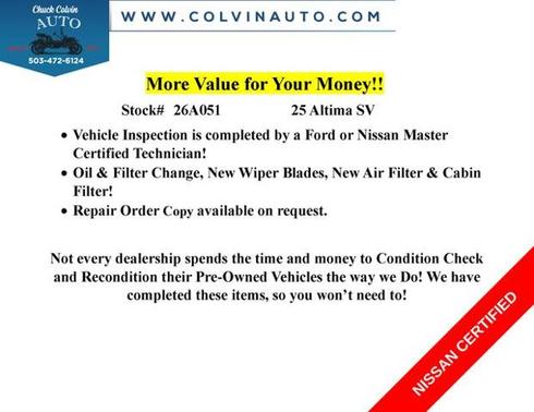 Glacier White 2025 Nissan Altima SV