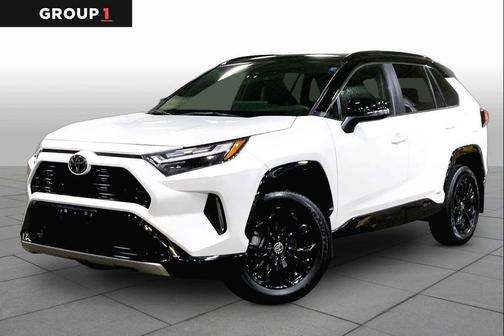 Wind Chill Pearl/Midnight Black Metallic 2025 Toyota RAV4 Hybrid SE