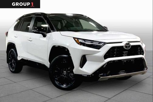 Wind Chill Pearl/Midnight Black Metallic 2025 Toyota RAV4 Hybrid SE