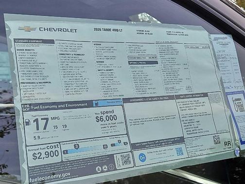 2026 Chevrolet Tahoe LT