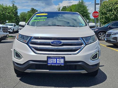 White Platinum Tri-Coat Metallic 2017 Ford Edge Titanium