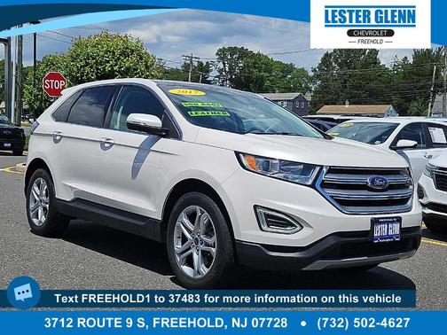 White Platinum Tri-Coat Metallic 2017 Ford Edge Titanium