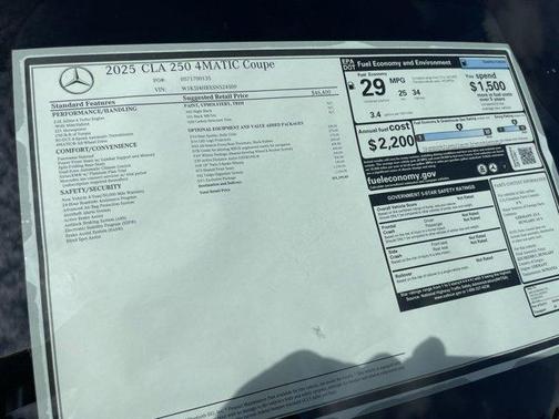 2025 Mercedes-Benz CLA 250 Base 4MATIC