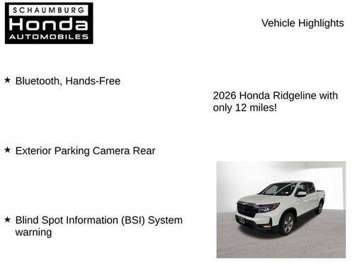 Platinum White Pearl 2026 Honda Ridgeline RTL