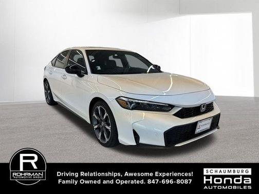 Platinum White Pearl 2026 Honda Civic Hybrid Sport Touring