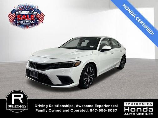 Platinum White Pearl 2024 Honda Civic EX-L