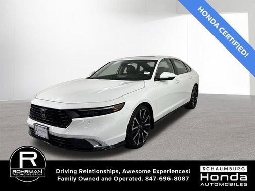 Platinum White Pearl 2026 Honda Accord Hybrid Touring