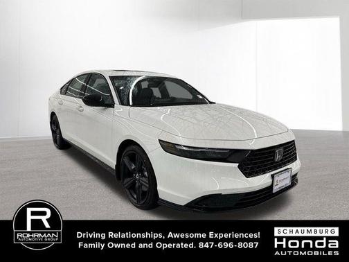 Platinum White Pearl 2026 Honda Accord Hybrid Sport-L