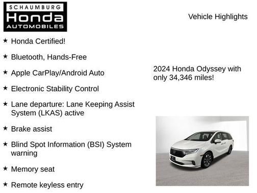 Platinum White Pearl 2024 Honda Odyssey EX-L