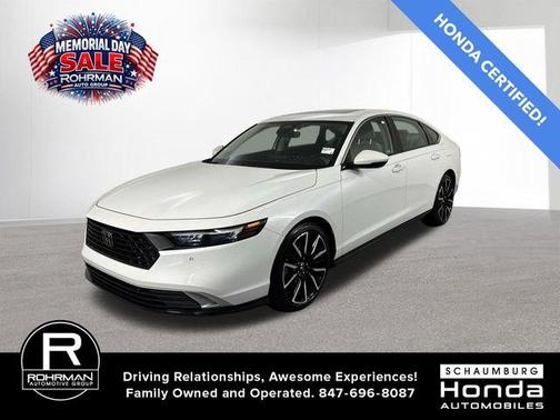 Platinum White Pearl 2025 Honda Accord Hybrid Touring