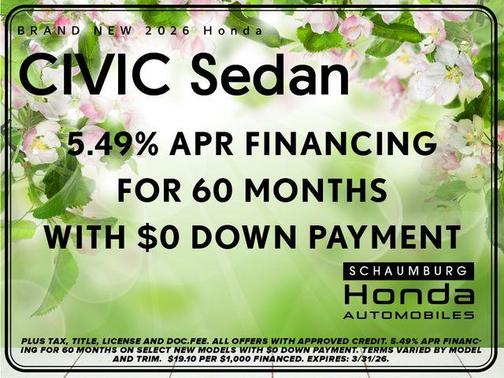 Platinum White Pearl 2026 Honda Civic Sport