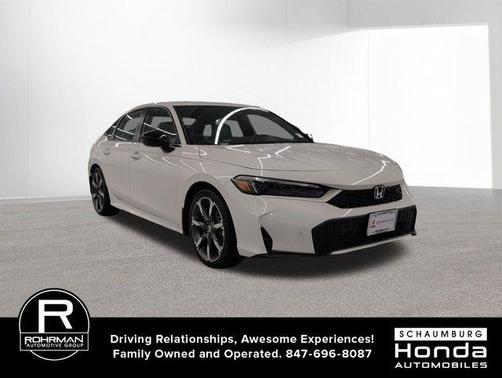 Platinum White Pearl 2026 Honda Civic Hybrid Sport Touring