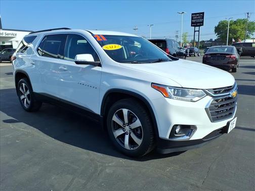 Summit White 2021 Chevrolet Traverse LT Leather