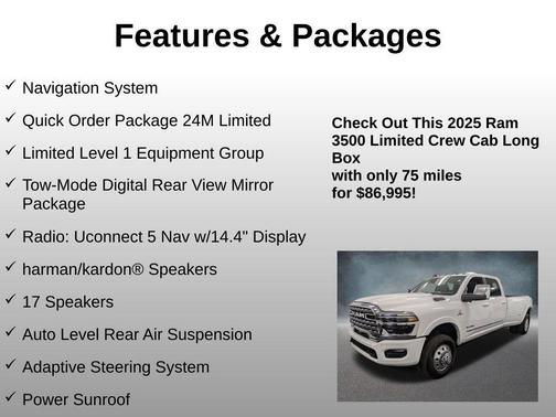 Bright White Clearcoat 2025 RAM 3500 Limited