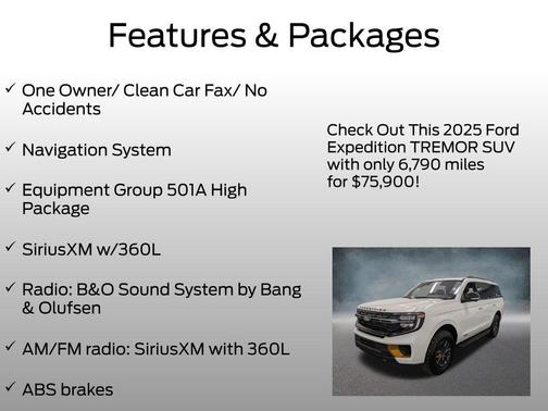 STAR WHITE MET TRI-COAT 2025 Ford Expedition TREMOR