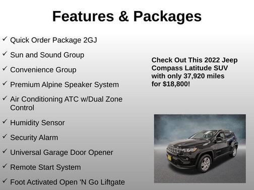 Diamond Black 2022 Jeep Compass Latitude