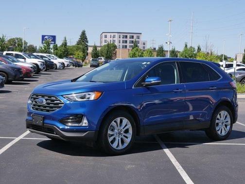 Atlas Blue Metallic 2021 Ford Edge Titanium