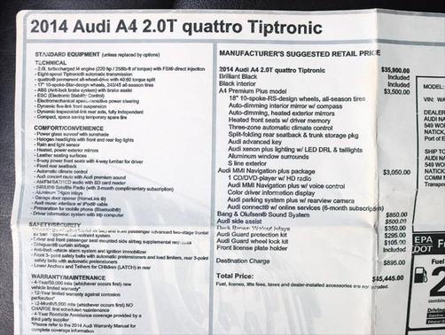 2014 Audi A4 2.0T Premium Plus