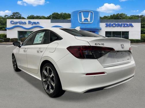 Platinum White Pearl 2026 Honda Civic Hybrid Sport Touring