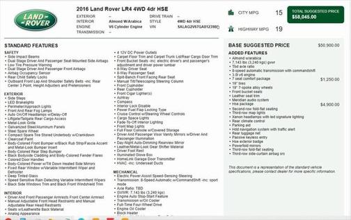 2016 Land Rover LR4 Base