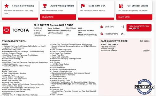 2016 Toyota Sienna Limited