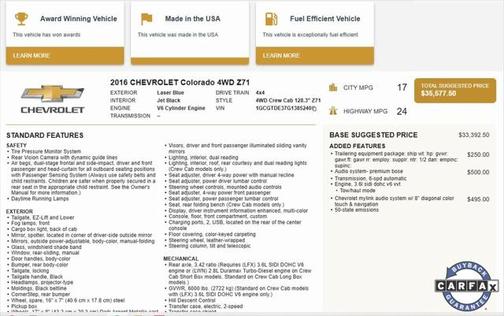 2016 Chevrolet Colorado Z71