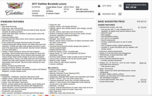 2017 Cadillac Escalade Luxury