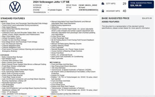 2024 Volkswagen Jetta 1.5T SE